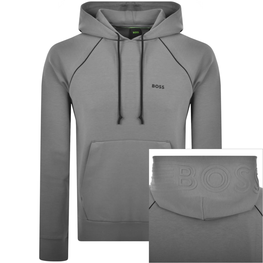 Boss hoodie grey on sale